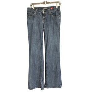 Level 99 Newport Wide Leg Jeans Dark Wash Low Rise Size 26 Flare Denim Boho